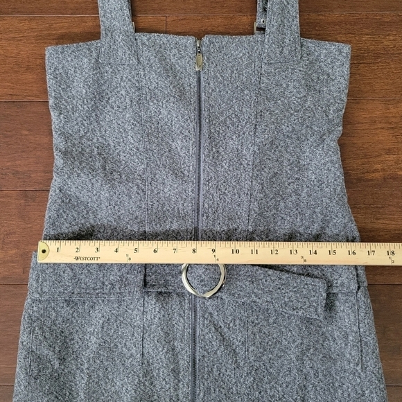 Betty Boop Gray Wool Blend Sleeveless Zip Front Jumper Dress Women's Size M - Picture 9 of 10